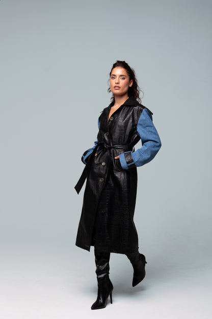 TRENCH long coat crocodile - oversize