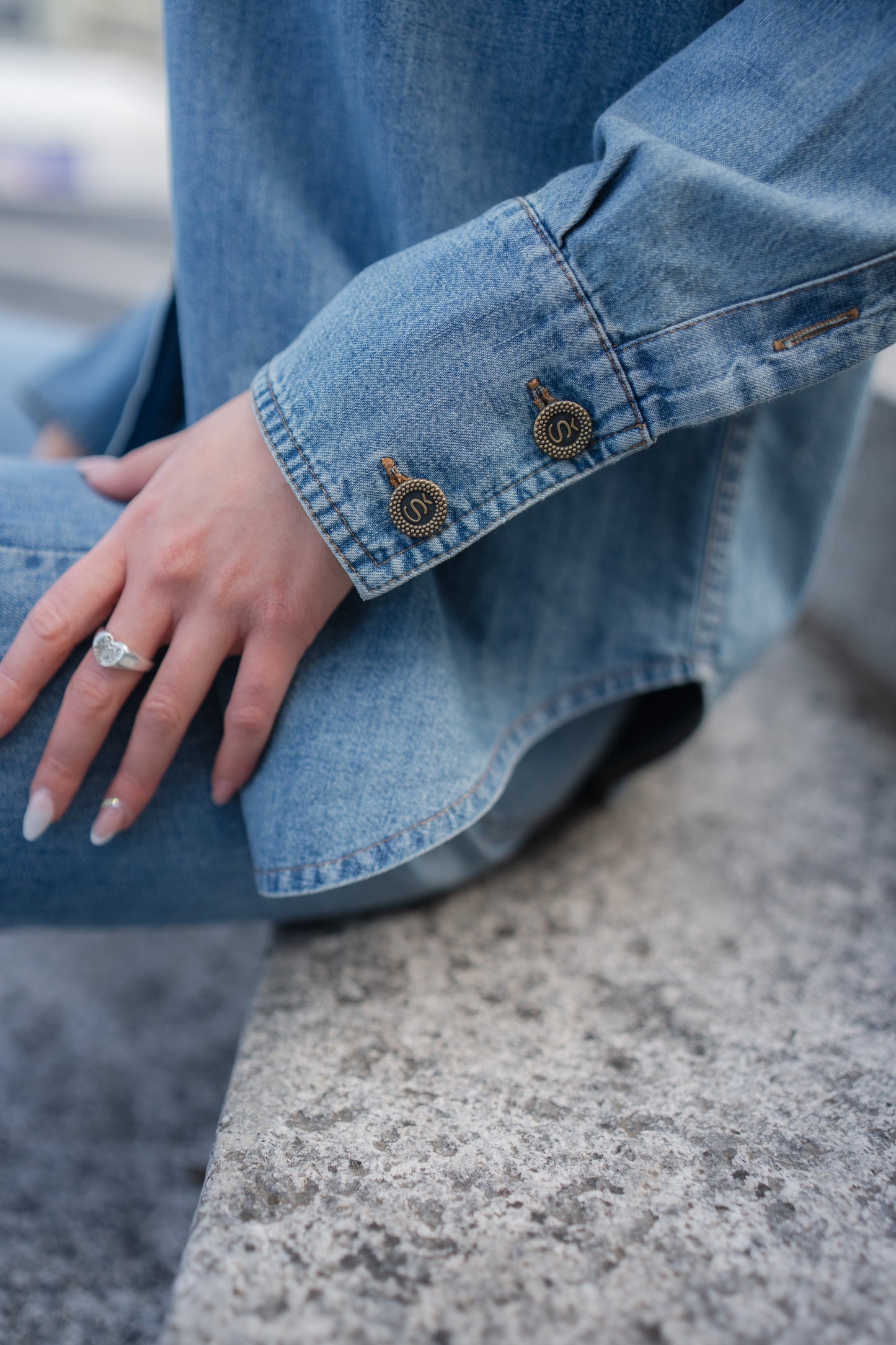 BLOUSE Oversize - long sleeve - blue