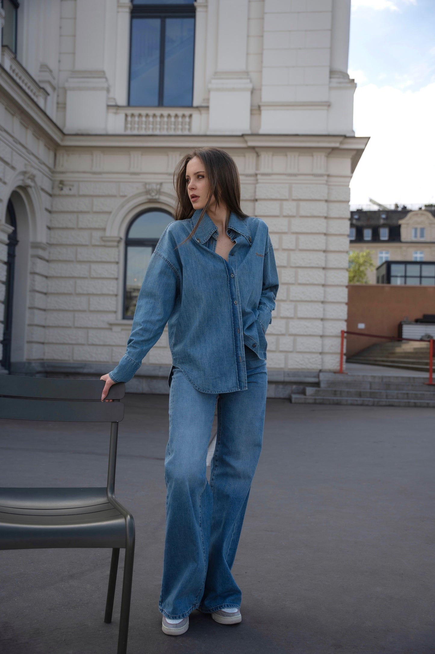 BLOUSE Oversize - long sleeve - blue