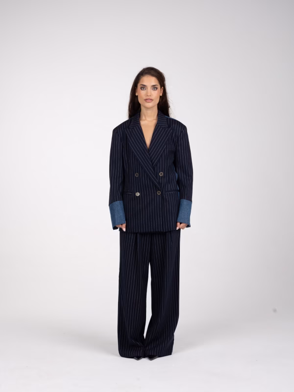 DAD Pant Navy/White Pinstripe